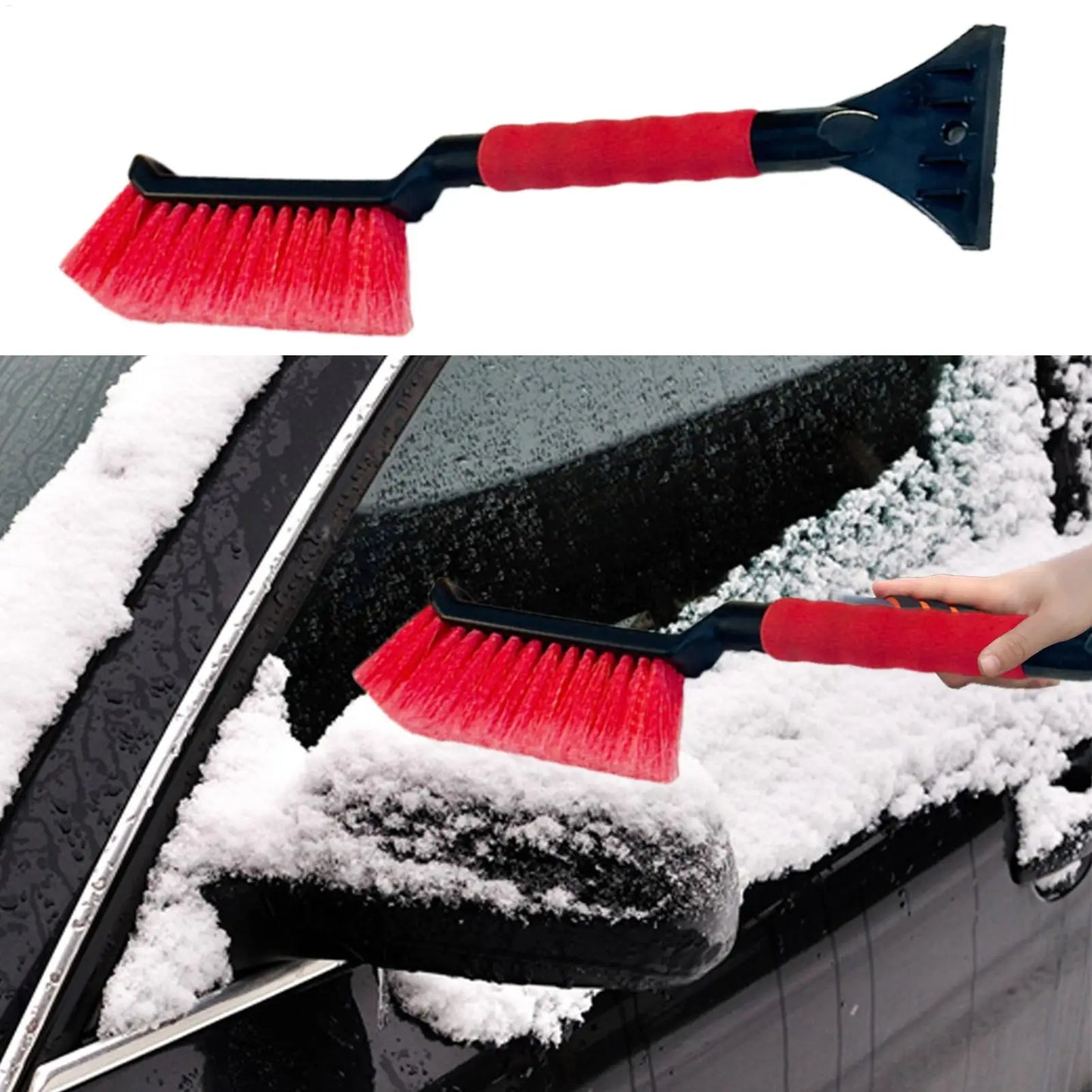 Grattoir à glace pour pare-brise de voiture, grattoir à glace et neige avec poignée en mousse ergonomique, nettoyeur de neige pour vitre de voiture, grattoir à glace pour vitre de voiture