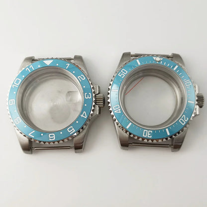 Goutent 40mm Sapphire Crystal Watch Case Blue Ceramic Bezel Fit NH34 NH35 NH36 ETA 2824 PT5000 ST2130 Movement