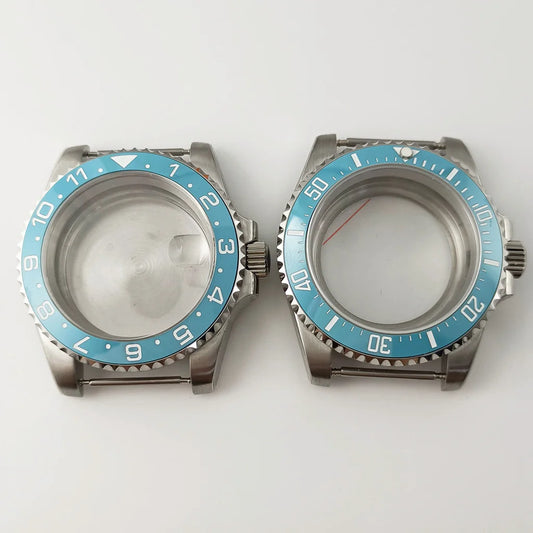 Goutent 40mm Sapphire Crystal Watch Case Blue Ceramic Bezel Fit NH34 NH35 NH36 ETA 2824 PT5000 ST2130 Movement