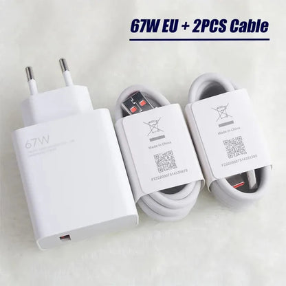 Xiaomi Charger 67W EU Original Fast Charge Power Adapter 6A Type C Cable For Xiaomi 12 11 POCO X5 X4 Pro Redmi Note 9 10 11 Pro