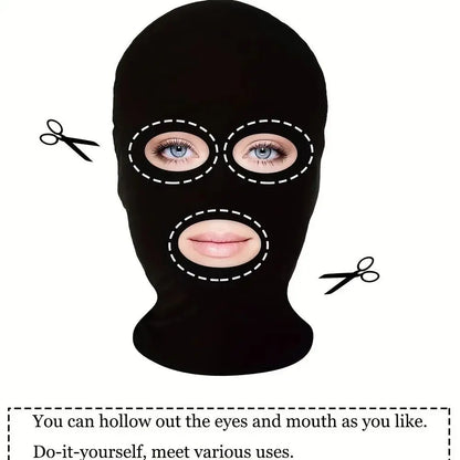 2pcs New Black Cosplay Full Mask Thin Adult Kids Hood Cosplay Prop Halloween Costumes Breathable Cosplay Head Cover