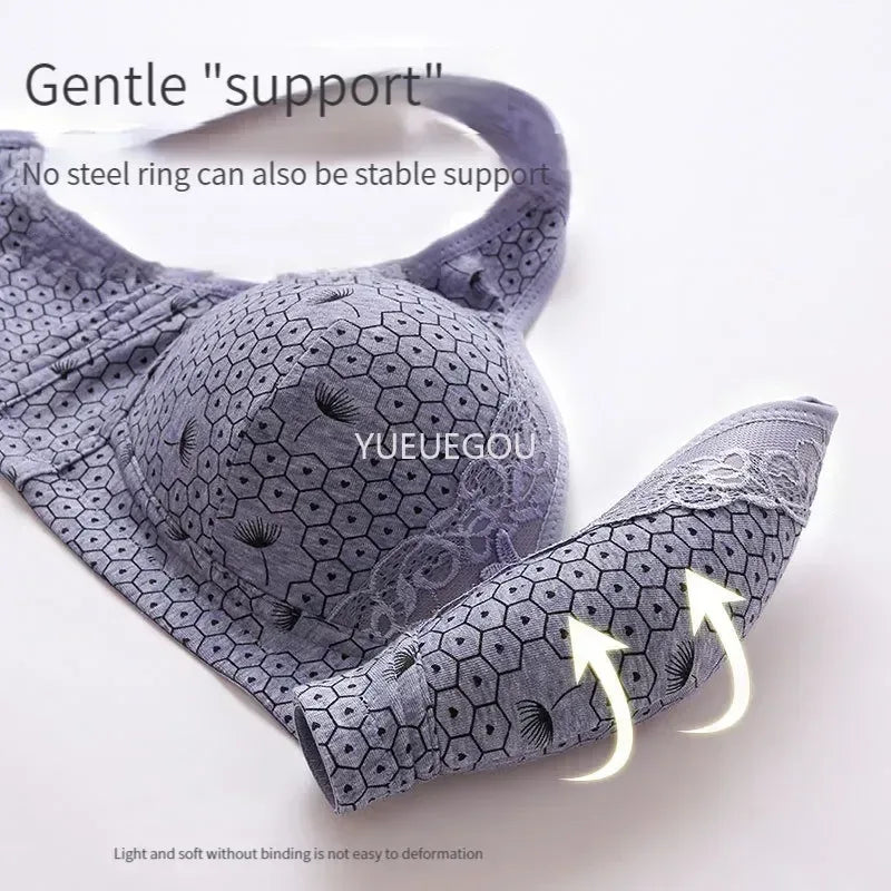 Plus Size Push Up Bra for Women - Adjustable Straps Lace Trim, Full Coverage Comfortable Support Underwire Bra for Big Bust