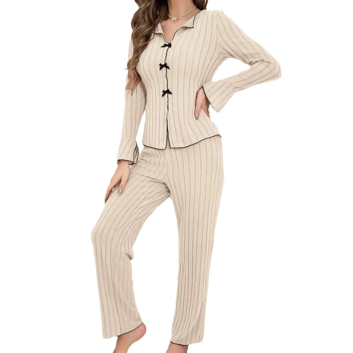 Women's Two-piece Pajamas Autumn And Winter Home Warm Casual, Fashionable And Wearable Home Clothes Set For Women
