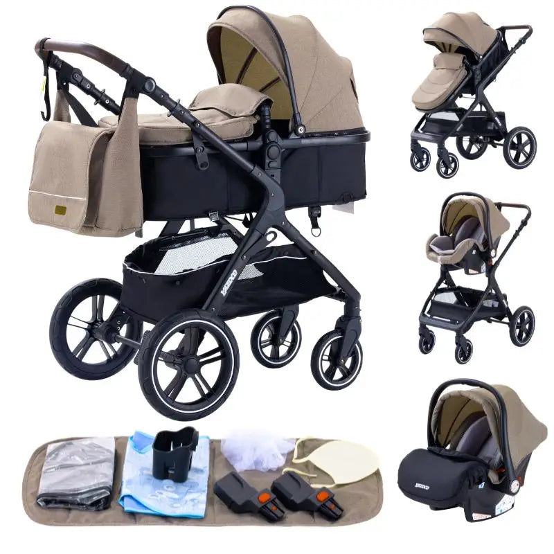 Newest Baby Stroller 3 in1 Multifunctional Stroller Easy Folding Travel Portable Baby Carriage Safety Seat EU Standard