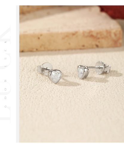Boucles d'oreilles MODIAN en argent sterling 925, ornées de moissanites en forme de cœur et disponibles en 3 tailles. Bijoux fins et tendance pour femmes.