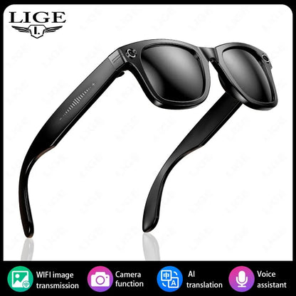 Lunettes intelligentes 8 mégapixels, enregistrement vidéo, reconnaissance photo IA, traduction de réponses, batterie 270 mAh, étanche IP65, Bluetooth
