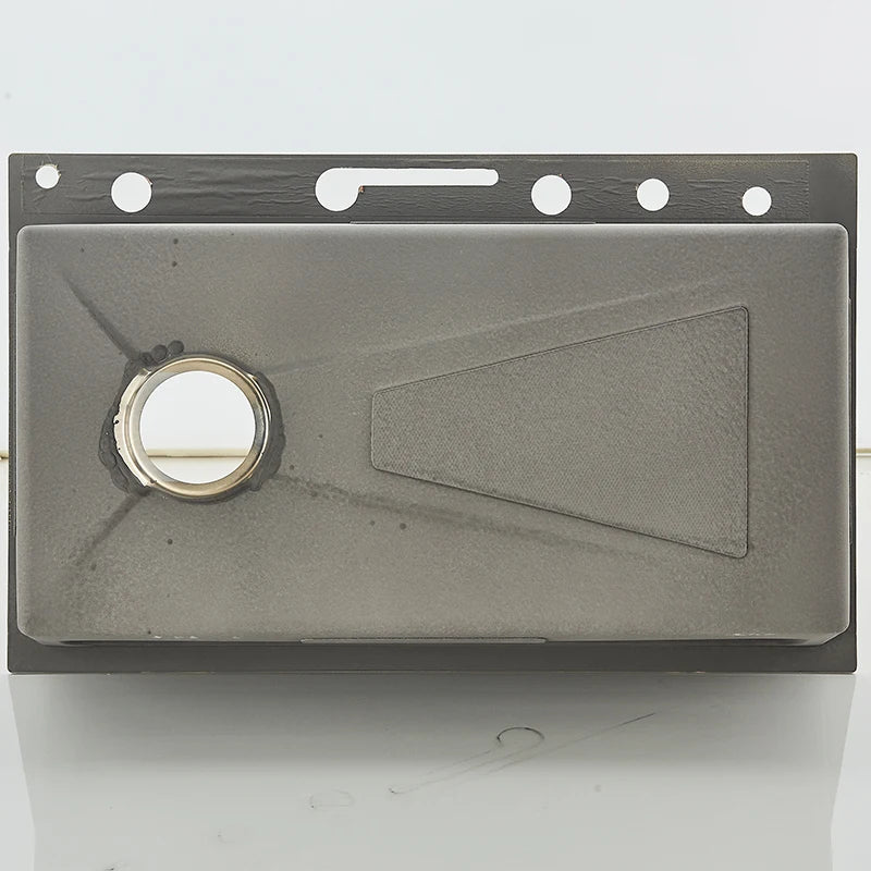 Évier double cascade doré en acier inoxydable, évier de cuisine avec grand bac à évier unique en relief, bassin de lavage pour la cuisine