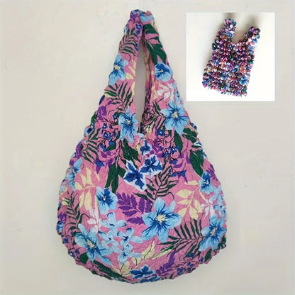 Magic Shopping Bag, Expandable Pleated Handbag, Large Capacity Shopping Bag Suitable for Travel and Shopping