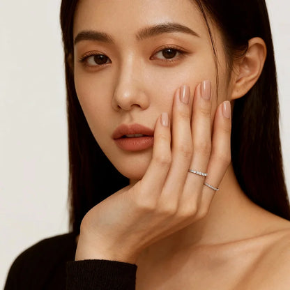 Bague tendance TFGLBU en moissanite de 1,5 mm pour femme, sertie de diamants de laboratoire assortis, anneau en argent sterling 925 certifié, vente en gros de bijoux