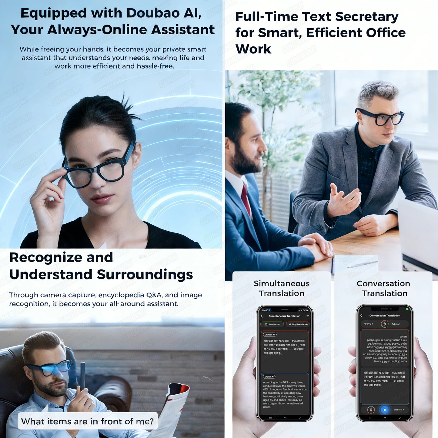 2026 Smart Glasses Women 3600mAh Power Bank 800W Camera 120+Languages Translation Recording Videos Music Player Call Glasses Men