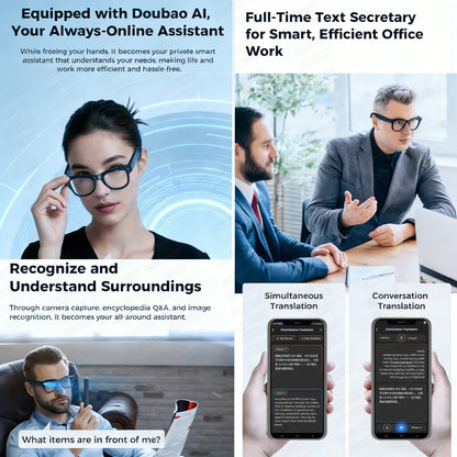 2026 Smart Glasses Women 3600mAh Power Bank 800W Camera 120+Languages Translation Recording Videos Music Player Call Glasses Men