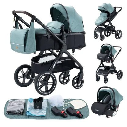 Newest Baby Stroller 3 in1 Multifunctional Stroller Easy Folding Travel Portable Baby Carriage Safety Seat EU Standard