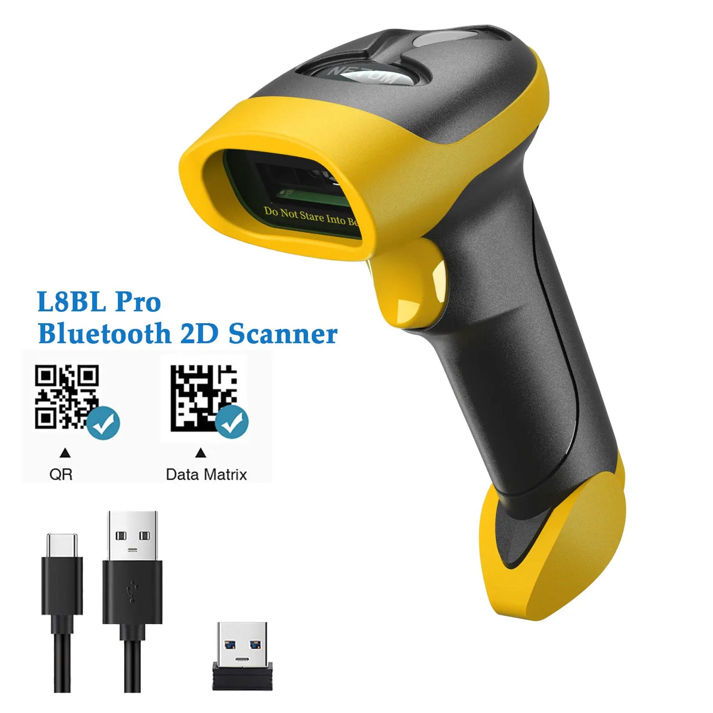 Lecteur de codes-barres 2D sans fil Bluetooth NETUM L8BLPro, lecteur de codes QR, PDF417, détection automatique pour la lecture de codes-barres en point de vente