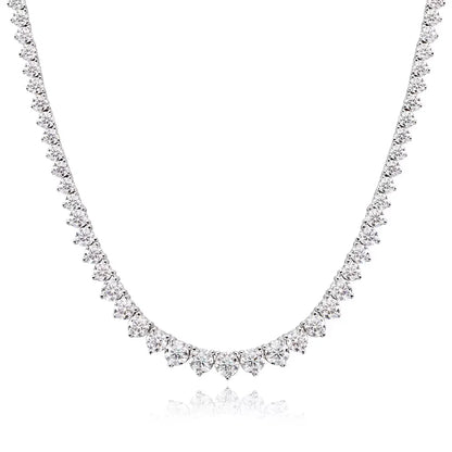 KNOBSPIN 3 Claw D VVS1 Moissanite Tennis Necklace s925 Sterling Silver 18k White Gold GRA Certified Wedding Necklaces for Women