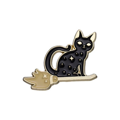 Broche animalière Halloween Potion magique Chaton Série Badge en métal Petit cadeau Broches décoratives en gros Épingles à sac pour sacs à dos