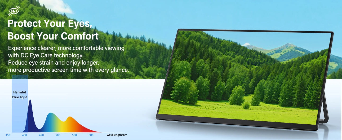 23.8inch Portable Monitor 100HZ 100% SRGB IPS USB-C HDMI Large Work Switch Home Gaming Second Monitor Adjustable Stand Laptops