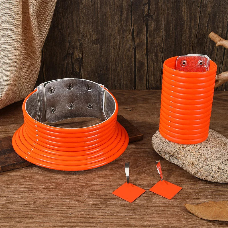 4pcs/set Vintage Leather African Jewelry Set Choker Necklace Bracelet Earrings Set For Women Collar Necklace Set Jewelry Gifts