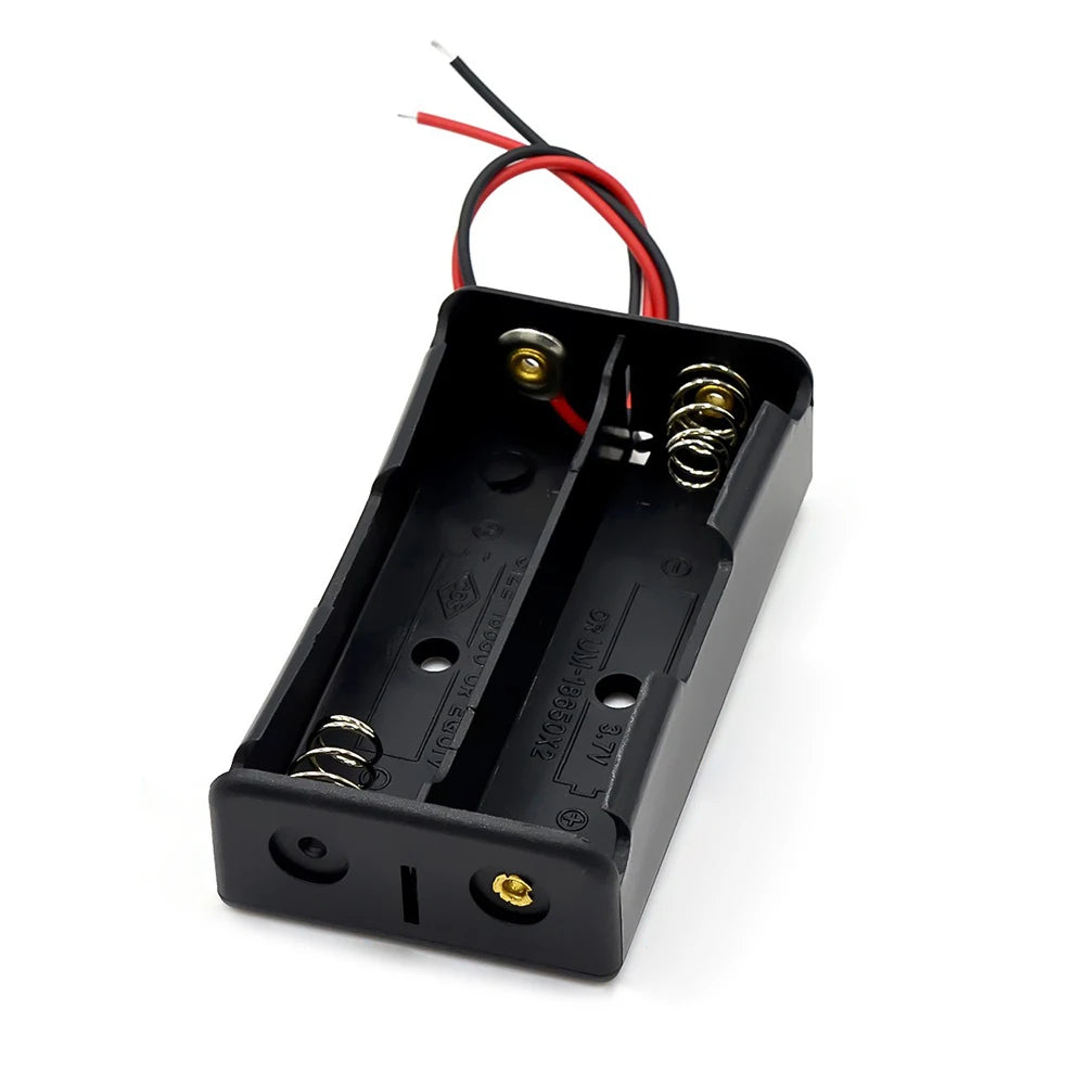 1 2 3 4 Slot DIY Batteries Clip Holder Container Plastic 18650 Holder Box with Wire Lead Black for 18650 3.7V Battery