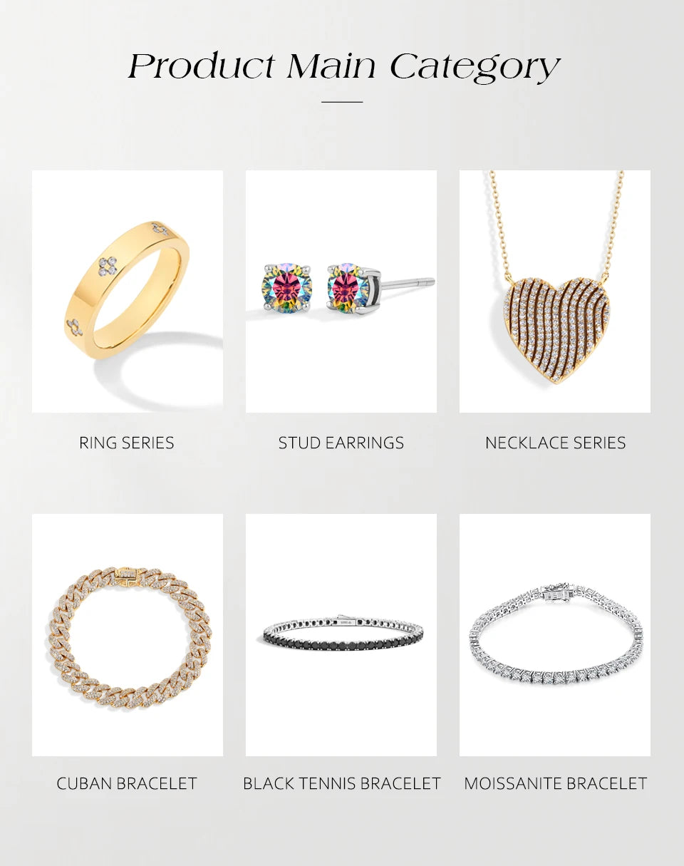 ATTAGEMS New Trends Moissanite Eternal Rings for Women S925 Sterling Silver D VVS1 Diamond Elegant Engagement Bands Fine Jewelry