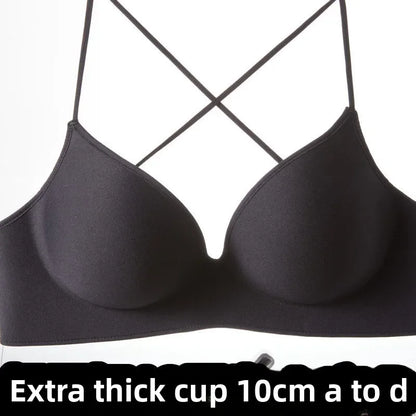 10CM Ultra Thick Push Up Bra for Small Chest Women Wireless Seamless No Side Fat Bra Lift Shape Body Shaper with Invisible Back