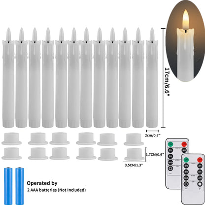 Pack of 6 Remote Control LED Decorative Candle Light Battery Operated Flameless Electronic Home Party Wedding Candle With Timer