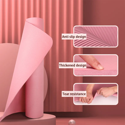 Tapis de yoga de 8 mm, adapté aux débutants, plus long et plus épais pour une meilleure stabilité lors des exercices, tapis de yoga antidérapant pour le fitness à domicile.