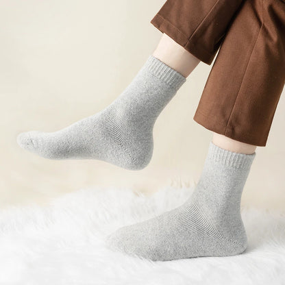 1 Pair Solid Color Wool Socks Men's Sock Women Socks Against Super Thicker Winter Socks High Quality Cold Snow Sock Merino Socks