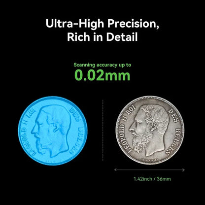 Scanner 3D portable Creality CR-Scan Otter amélioré : précision de 0,02 mm, haute efficacité, vitesse de numérisation de 20 images/s, stabilisation anti-vibration