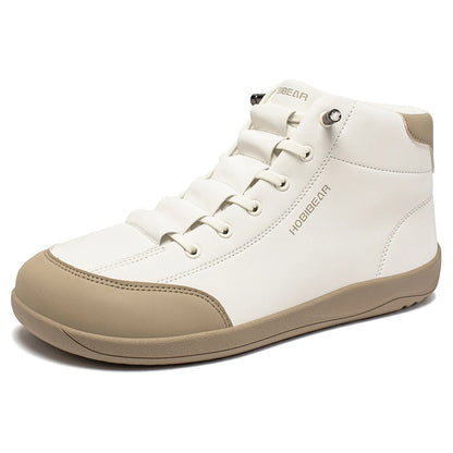 HOBIBEAR Mid-Top Barefoot Shoes Unisex Wide Toe Minimalist Ankle Boots Artificial Leather Outdoor Non-Slip Sneaker