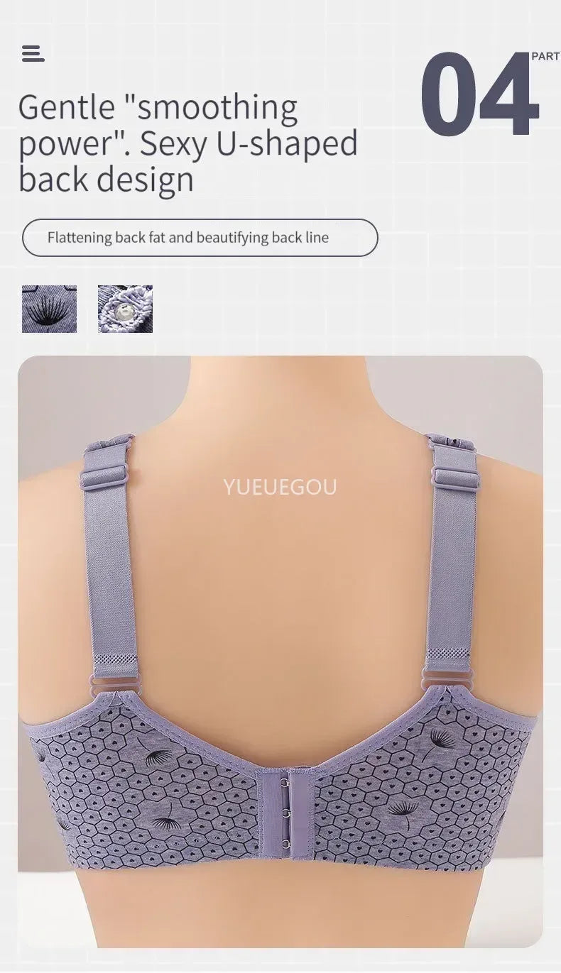 Plus Size Push Up Bra for Women - Adjustable Straps Lace Trim, Full Coverage Comfortable Support Underwire Bra for Big Bust