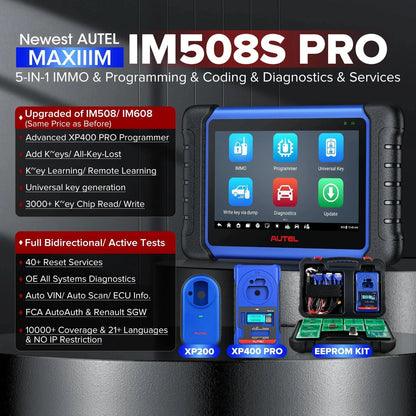 Autel MaxiIM IM508S IMMO Key Programming Diagnostic Tools Auto OBD2 Programmer Scanner All Systems 2 Years Free Update PK KM100