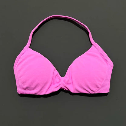 HISTELLO Strappy Bra Gym Top Women High Support Thin Strap Halter Sports Seamless Bras Scrunch Push-up Workout Yoga Tank Tops