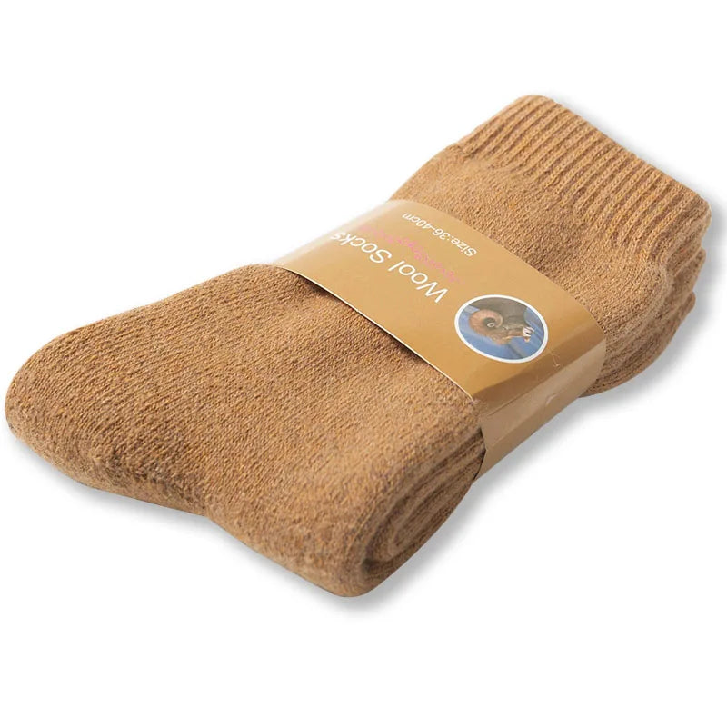 1 Pair Solid Color Wool Socks Men's Sock Women Socks Against Super Thicker Winter Socks High Quality Cold Snow Sock Merino Socks