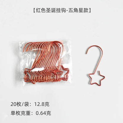 20 pièces/sachet Décorations de Noël Crochets en métal en forme de S Support Boule de Noël à suspendre Décorations pour la maison Noël et le Nouvel An