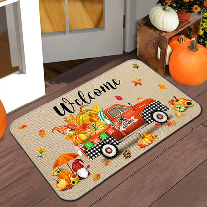 Tapis de porte VIKAMA Halloween Automne Tapis de bienvenue Thanksgiving Tapis antidérapant intérieur/extérieur Décoration intérieure