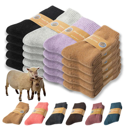1 Pair Solid Color Wool Socks Men's Sock Women Socks Against Super Thicker Winter Socks High Quality Cold Snow Sock Merino Socks