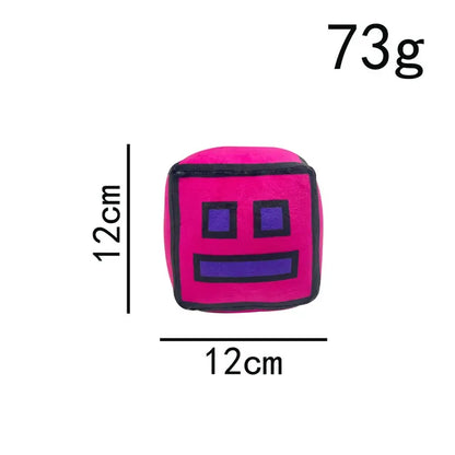 Peluche Cube Geometry Dash de 12 cm pour Halloween, petit coussin en peluche, pendentif carré, cadeau mignon pour les enfants