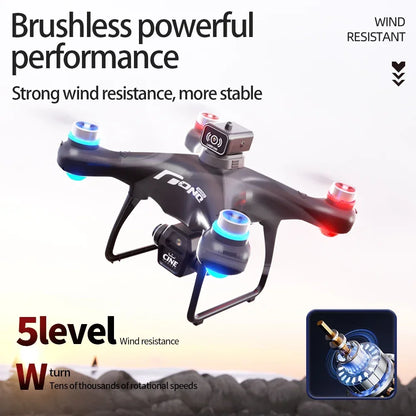 E55 Drone Mini Dual Camera 8K Aerial HD Profesional Remote Control Aircraft GPS Positioning Avoidance Brushless Motor Drone
