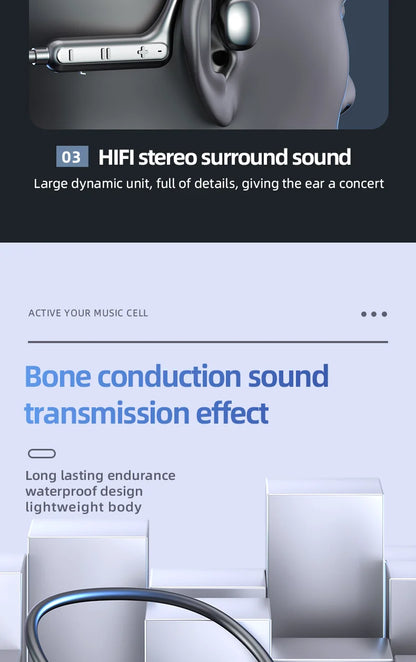 Ks15 Bluetooth Earphone Neck Mounted Wireless Headset With High Power Sound Conduction And Long Battery Life