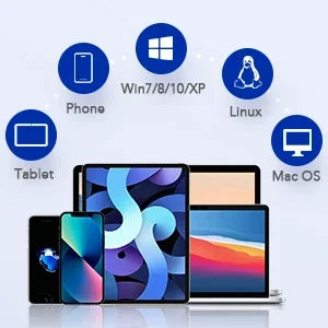 Scanner de codes-barres Bluetooth 2D sans fil Eyoyo avec clip et batterie 2000 mAh, mini lecteur de codes-barres QR portable