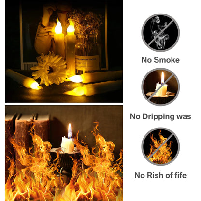 Pack of 6 Remote Control LED Decorative Candle Light Battery Operated Flameless Electronic Home Party Wedding Candle With Timer