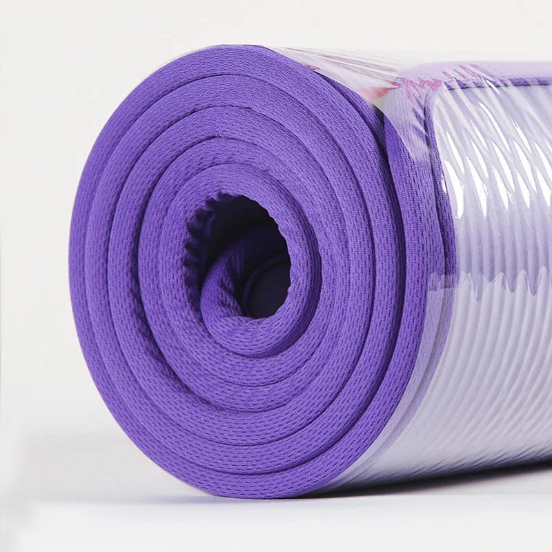 Tapis de yoga extra épais de 10 mm pour débutants, antidérapants, pour la salle de sport, le fitness, le Pilates et la méditation, et pour l'entraînement à domicile.