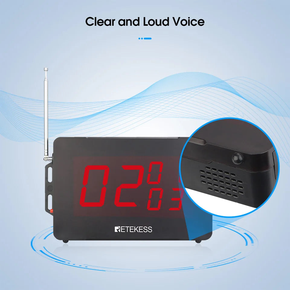 RETEKESS TD163 Restaurant Wireless Calling Pager System Host Voice Reporting Broadcast Display Receiver For Cafe Bar Club Hotel