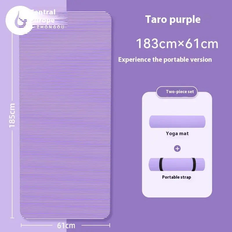 Tapis de yoga athlétique antidérapant de 10 mm pour l'entraînement à domicile, le Pilates et la gymnastique