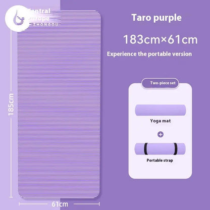 Tapis de yoga athlétique antidérapant de 10 mm pour l'entraînement à domicile, le Pilates et la gymnastique