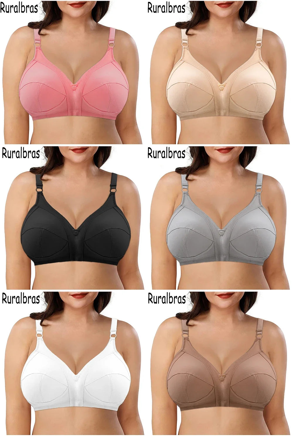 Ruralbras Sexy Full Cup C D E F G Bras For Women Push Up Seamless Comfortable Cotton Lingerie TOP Big Bust 36-52 Lace Undearwear