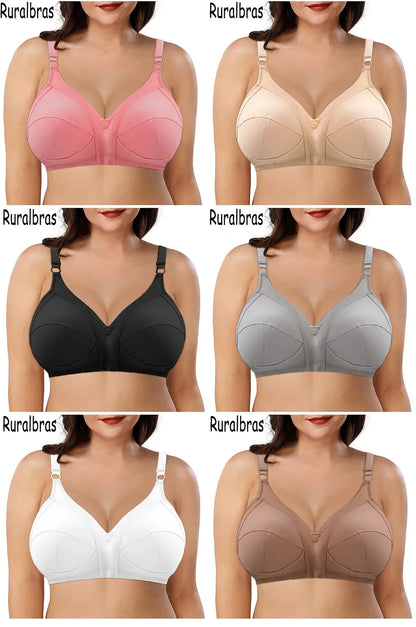 Ruralbras Sexy Full Cup C D E F G Bras For Women Push Up Seamless Comfortable Cotton Lingerie TOP Big Bust 36-52 Lace Undearwear