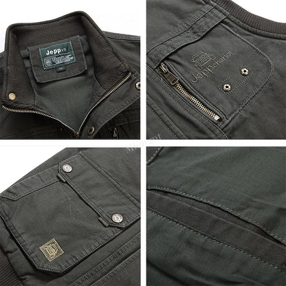 Men Multi Pockets Cotton Vests Big Size XL-5XL Male Sleeveless Jackets Spring Autumn Fishing Vests Photography Collar Waistcoats