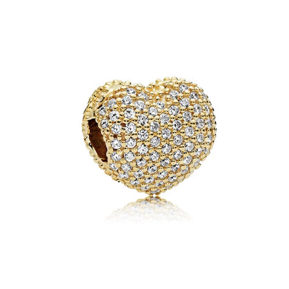 Nouvelle chaîne de sécurité plaquée or, fermoir cœur, arbre généalogique, perle breloque flocon de neige compatibles avec les bracelets européens originaux en argent 925 - Bijou à offrir