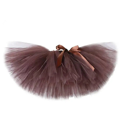 Brown Bear Tutu Skirt Outfit for Baby Girls Christmas Halloween Costumes Children Animal Skirts Girl Birthday Dance Tutus 0-14Y